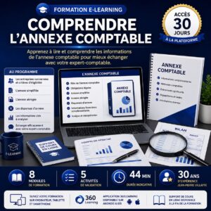 Formation e-learning Comprendre l'annexe comptable pour apprendre à analyser l'annexe simplifiée, l'annexe abrégée, les dispenses d'annexe et les informations financières complémentaires des comptes annuels.