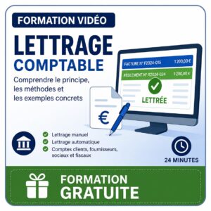 Formation vidéo gratuite sur le lettrage comptable. Apprenez le principe du lettrage, les méthodes manuelle et automatique ainsi que les exemples sur les comptes clients, fournisseurs, sociaux et fiscaux.