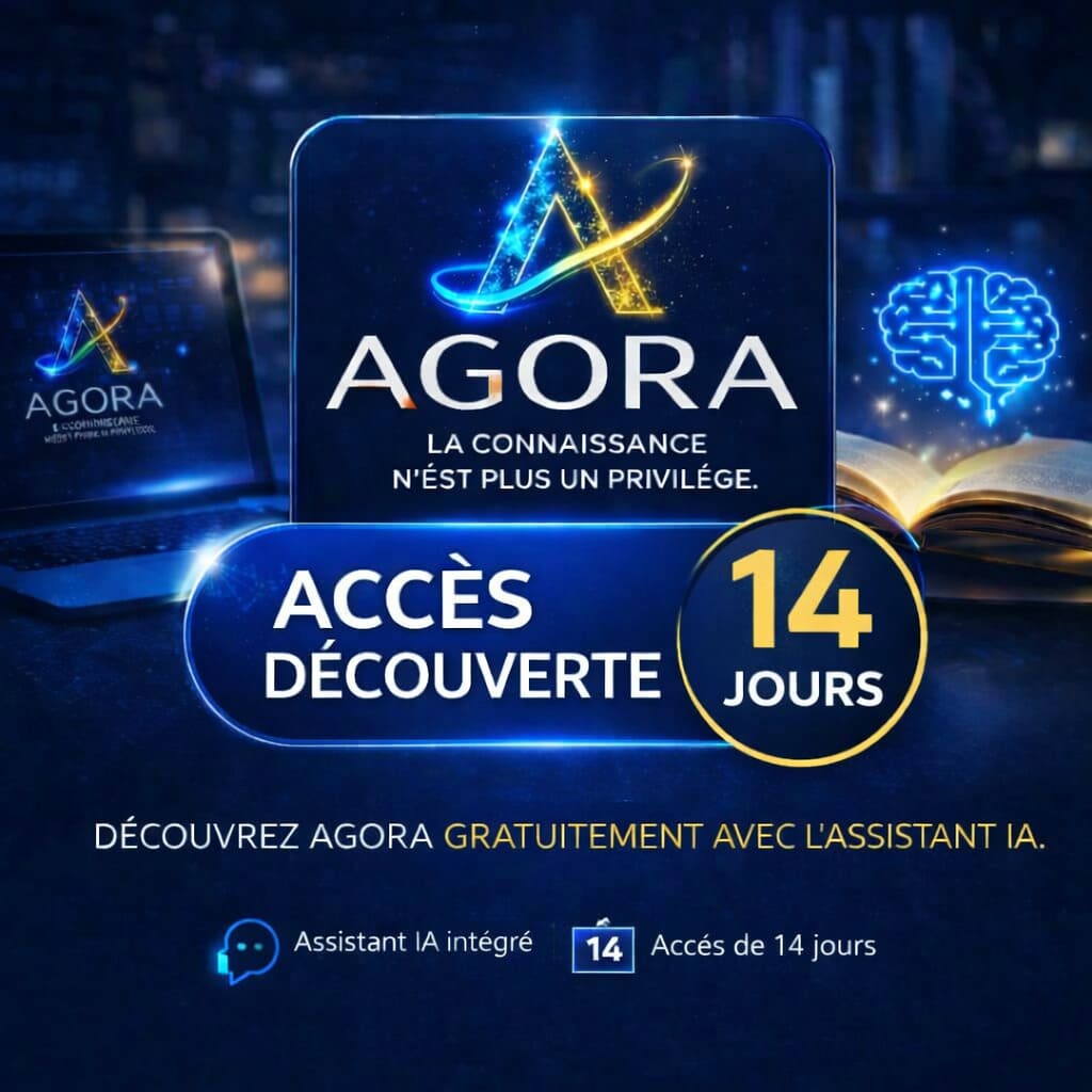 AGORA IA accès découverte avec assistant IA limité à 5 questions pour tester la bibliothèque augmentée par l’intelligence artificielle