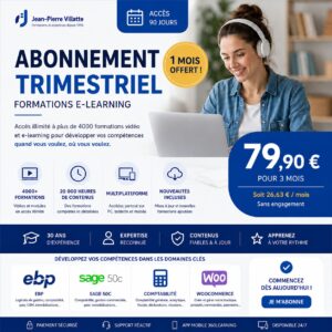 Abonnement trimestriel formations elearning + vidéos illimitées
