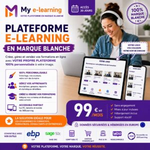 Plateforme e-learning en marque blanche My e-learning avec accès illimité à plus de 4000 formations vidéo et e-learning professionnelles pendant 30 jours.
