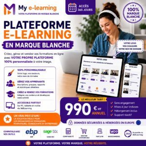 Plateforme e-learning en marque blanche My e-learning avec accès illimité à plus de 4000 formations vidéo et e-learning professionnelles pendant 12 mois