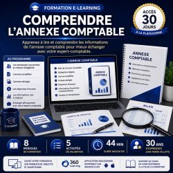 Formation e-learning Comprendre l'annexe comptable pour apprendre à analyser l'annexe simplifiée, l'annexe abrégée, les dispenses d'annexe et les informations financières complémentaires des comptes annuels.