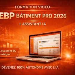 Formation vidéo EBP Bâtiment Pro 2026 avec assistant IA intégré et bonus préparation à la facturation électronique